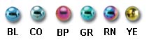 Anodised body jewelry colour chart