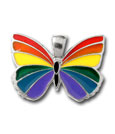 Gay Pride Jewellery Rainbow Butterfly Pendant
