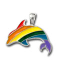 Gay Pride Jewellery Rainbow Dolphin Pendant