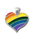 Gay Pride Jewellery Rainbow Heart Pendant