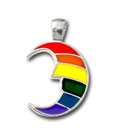Gay Pride Jewellery Rainbow Moon Pendant