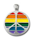 Gay Pride Jewellery Rainbow Peace Pendant
