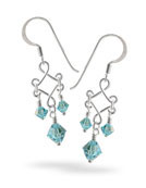 Silver earring swarovski ESH003