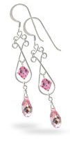 Silver earring swarovski ESH008